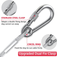 DogStuff Dog Tie Out Cable | 25-Feet Dog Leash for Yard