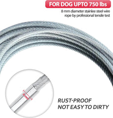 DogStuff Dog Tie Out Cable | 25-Feet Dog Leash for Yard