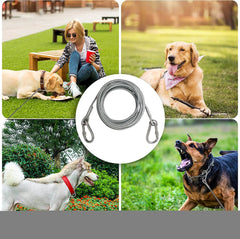 DogStuff Dog Tie Out Cable | 25-Feet Dog Leash for Yard